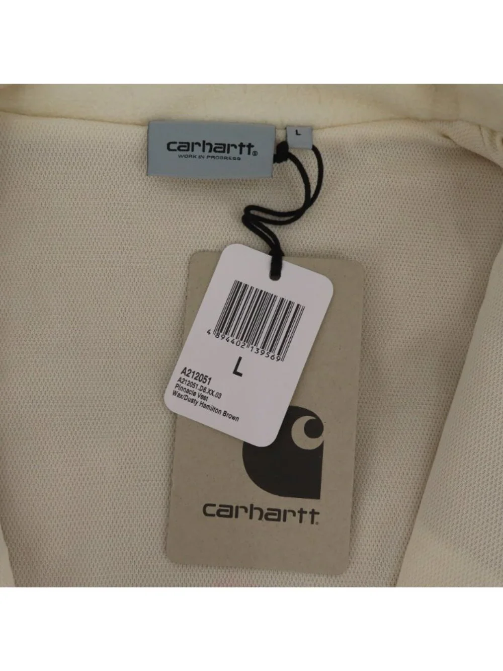 NEW Carhartt Men Large LG WIP Pinnacle Vest Wax Dusty Hamilton Brown A212051